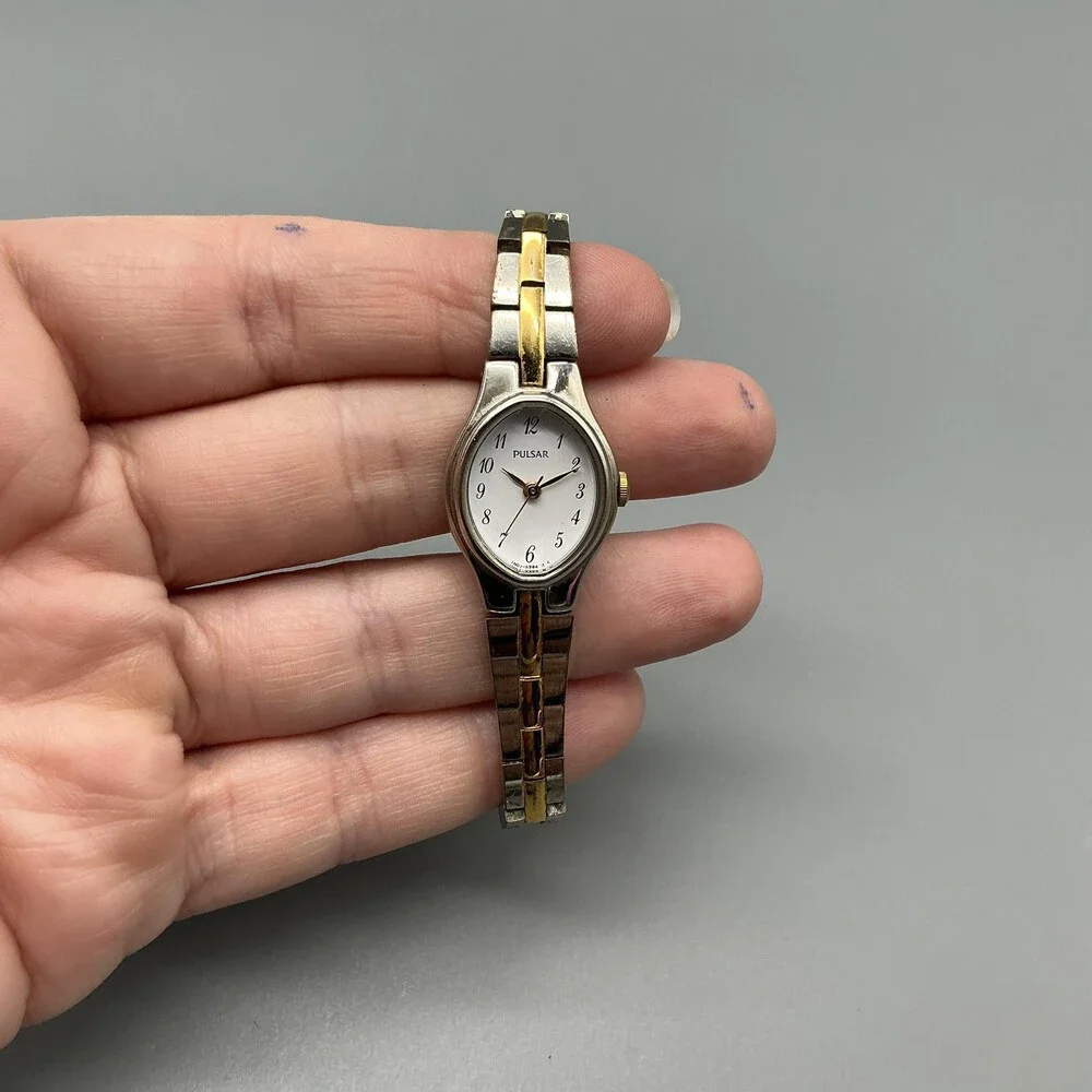 Pulsar 1N01-X098 Womens Watch 17mm Two Tone Bracelet New Battery 5.75